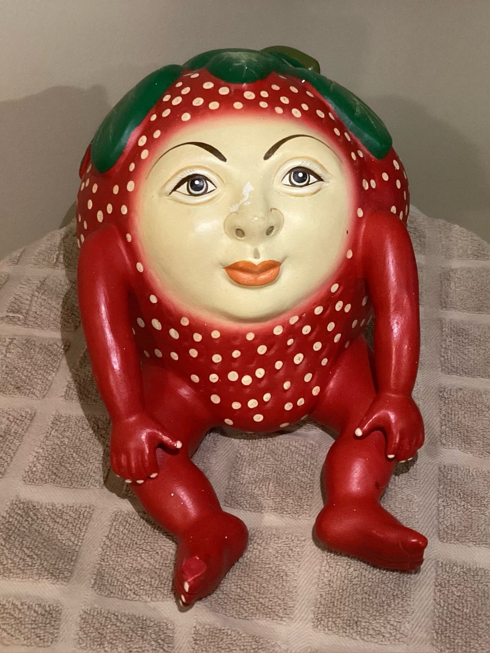 Vintage Mexican Folk Art Anthropomorphic Strawberry